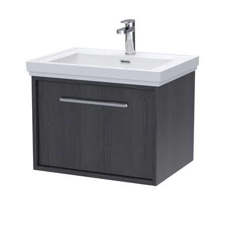 [BFRS2294A] Sturbridge Contemporary Wall Hung 1 Drawer Vanity Unit with Traditional 1 Tap Hole Fireclay Basin - Choice of Size and Colour - Cutout