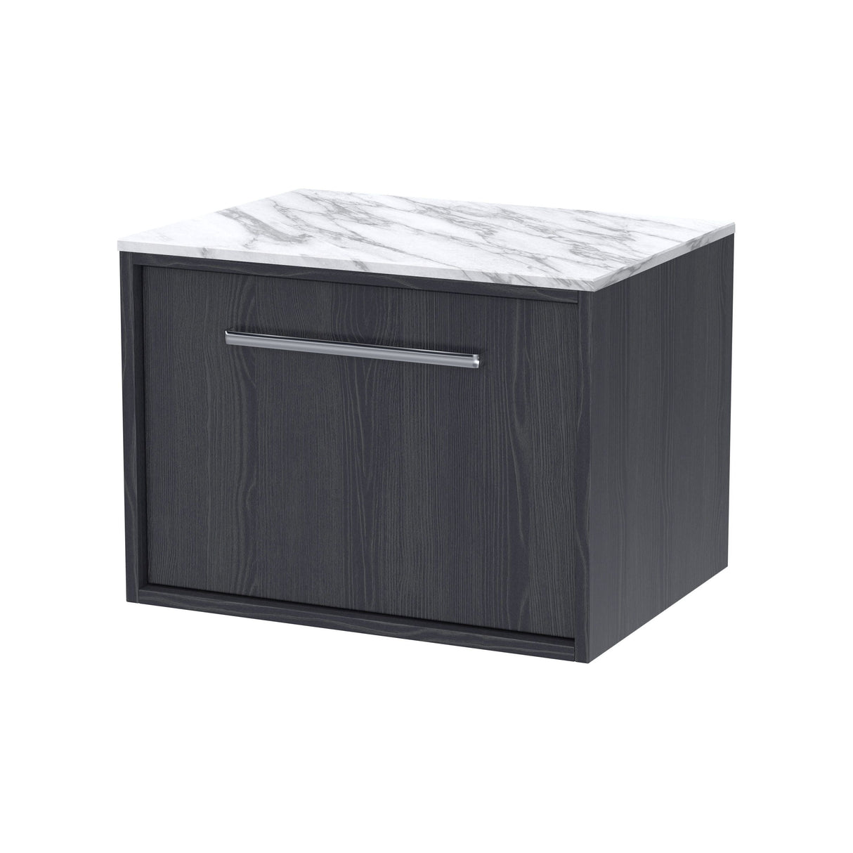[BFRS2294CMT] Sturbridge Contemporary Wall Hung 1 Drawer Vanity Unit with Carrera Marble Top - Choice of Size and Colour - Cutout