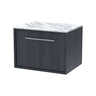 [BFRS2294CMT] Sturbridge Contemporary Wall Hung 1 Drawer Vanity Unit with Carrera Marble Top - Choice of Size and Colour - Cutout