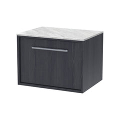 [BFRS2294GMT] Sturbridge Contemporary Wall Hung 1 Drawer Vanity Unit with Grey Marble Top - Choice of Size and Colour - Cutout