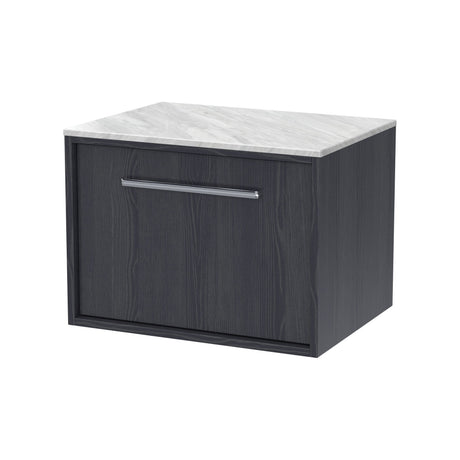 [BFRS2294GMT] Sturbridge Contemporary Wall Hung 1 Drawer Vanity Unit with Grey Marble Top - Choice of Size and Colour - Cutout