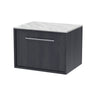 [BFRS2294GMT] Sturbridge Contemporary Wall Hung 1 Drawer Vanity Unit with Grey Marble Top - Choice of Size and Colour - Cutout