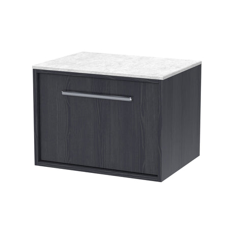 [BFRS2294WMT] Sturbridge Contemporary Wall Hung 1 Drawer Vanity Unit with White Marble Top - Choice of Size and Colour - Cutout