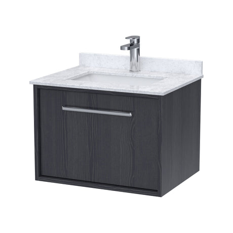 [BFRS2294WS1] Sturbridge Contemporary Wall Hung 1 Drawer Vanity Unit with Marble Top and Basin - Choice of Size and Colour - Cutout