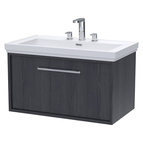 [BFRS2296B] Sturbridge Contemporary Wall Hung 1 Drawer Vanity Unit with Traditional 3 Tap Hole Fireclay Basin - Choice of Size and Colour - Cutout