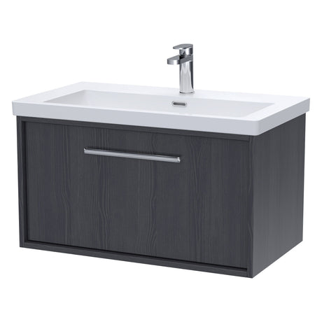 [BFRS2296L] Sturbridge Contemporary Wall Hung 1 Drawer Vanity Unit with 1 Tap Hole Contemporary Fireclay Basin - Choice of Size and Colour - Cutout