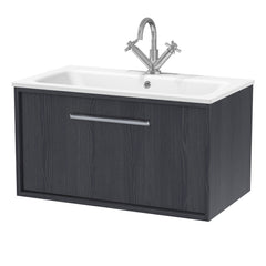 [BFRS2296P] Sturbridge Contemporary Wall Hung 1 Drawer Vanity Unit with Stone Basin - Choice of Size and Colour - Cutout