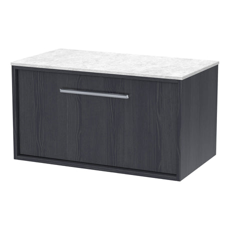 [BFRS2296WMT] Sturbridge Contemporary Wall Hung 1 Drawer Vanity Unit with White Marble Top - Choice of Size and Colour - Cutout