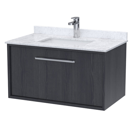 [BFRS2296WS1] Sturbridge Contemporary Wall Hung 1 Drawer Vanity Unit with Marble Top and Basin - Choice of Size and Colour - Cutout