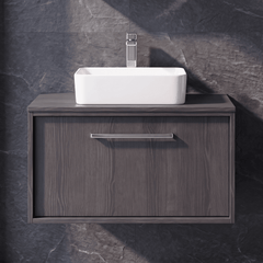 [BFRS2296W] Sturbridge Contemporary Wall Hung 1 Drawer Vanity Unit with Laminate Worktop - Choice of Size and Colour - Silo
