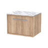 [BFRS3094CMT] Sturbridge Contemporary Wall Hung 1 Drawer Vanity Unit with Carrera Marble Top - Choice of Size and Colour - Cutout