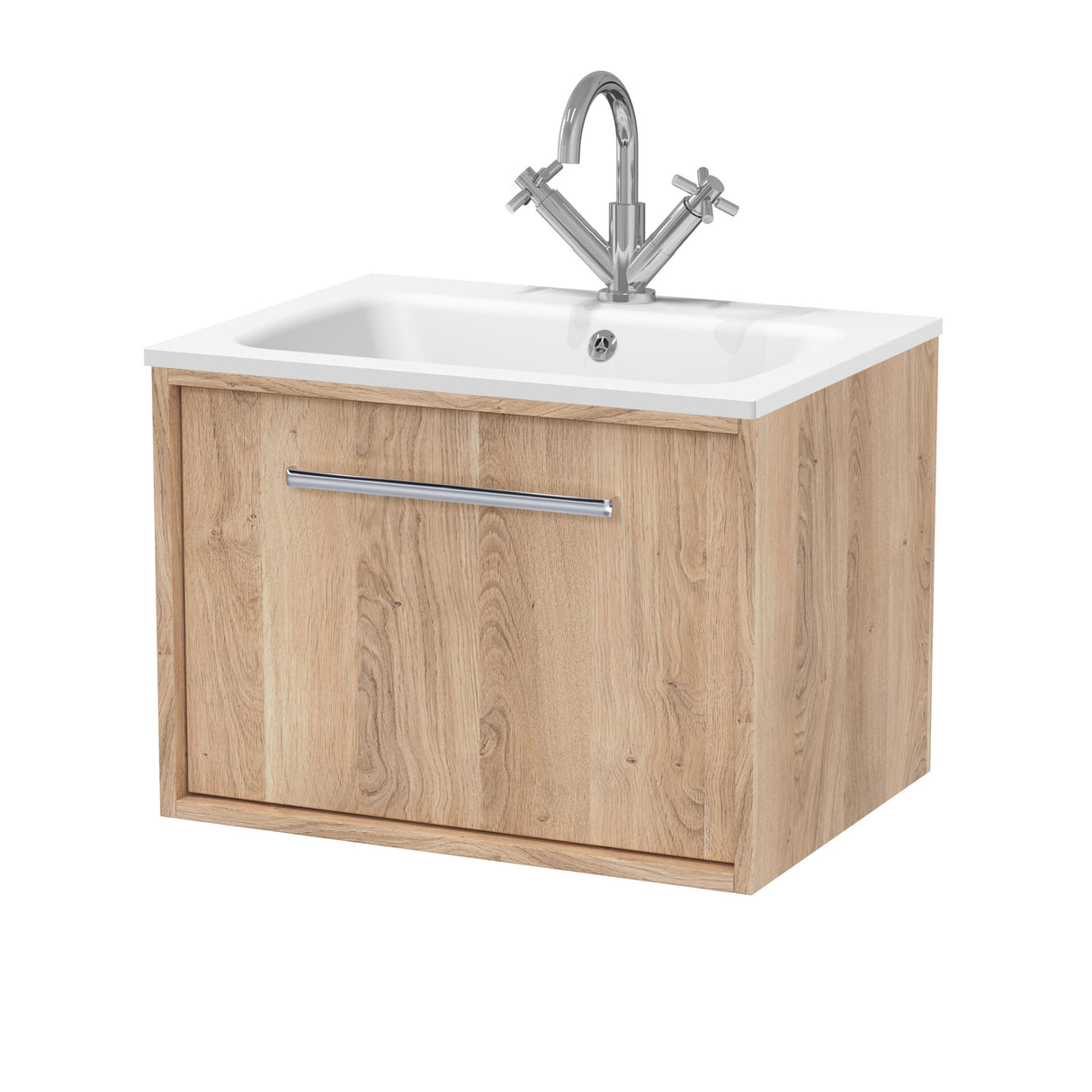[BFRS3094P] Sturbridge Contemporary Wall Hung 1 Drawer Vanity Unit with Stone Basin - Choice of Size and Colour - Cutout