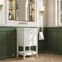 [BFRY123H] Balterley Rye Bathroom Floor Standing 1 Drawer Vanity & 0 Tap Hole Basin, Pure White, 531mm - Lifestyle 3