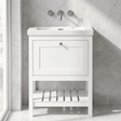 [BFRY125K] Coppenhall Contemporary 1 Drawer Floor Standing Vanity Unit - Choice of Size and Colour - Silo