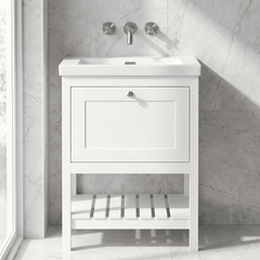 [BFRY125K] Coppenhall Contemporary 1 Drawer Floor Standing Vanity Unit - Choice of Size and Colour - Silo