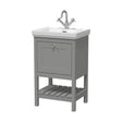 [BFRY223A] Balterley Rye Bathroom Floor Standing 1 Drawer Vanity & 1 Tap Hole Basin, Cool Grey, 531mm - Cutout