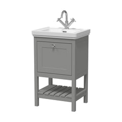 [BFRY223A] Coppenhall Traditional 1 Drawer Floor Standing Vanity Unit with Basin, Choice of Size and Colour - Cutout