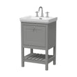 [BFRY223B] Balterley Rye Bathroom Floor Standing 1 Drawer Vanity & 3 Tap Hole Basin, Cool Grey, 531mm - Cutout