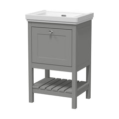 [BFRY223H] Coppenhall Traditional 1 Drawer Floor Standing Vanity Basin Unit with 0 Tap Hole Fireclay Basin, Choice of Size and Colour - Cutout