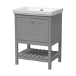 [BFRY225H] Balterley Rye Bathroom Floor Standing 1 Drawer Vanity & 0 Tap Hole Basin, Cool Grey, 630mm - Cutout