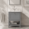 [BFRY225Q] Coppenhall Contemporary 1 Drawer Floor Standing Vanity Unit with Stone Basin - Choice of Size and Colour - Silo