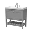 [BFRY227B] Balterley Rye Bathroom Floor Standing 1 Drawer Vanity & 3 Tap Hole Basin, Cool Grey, 830mm - Cutout