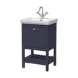 [BFRY323A] Balterley Rye Bathroom Floor Standing 1 Drawer Vanity & 1 Tap Hole Fireclay Basin, Indigo Blue, 531mm - Cutout