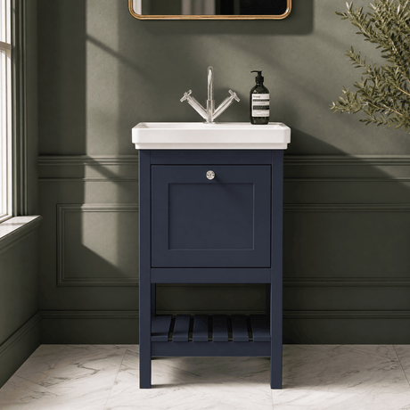 [BFRY323A] Coppenhall Traditional 1 Drawer Floor Standing Vanity Unit with Basin, Choice of Size and Colour - Silo