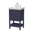 [BFRY323B] Balterley Rye Bathroom Floor Standing 1 Drawer Vanity & 3 Tap Hole Fireclay Basin, Indigo Blue, 531mm - Cutout