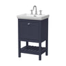 [BFRY323B] Coppenhall Traditional 1 Drawer Floor Standing Vanity Unit with 3 Tap Hole Fireclay Basin, Choice of Size and Finish - Cutout