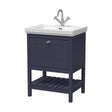 [BFRY325A] Balterley Rye Bathroom Floor Standing 1 Drawer Vanity & 1 Tap Hole Fireclay Basin, Indigo Blue, 600mm - Cutout