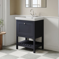 [BFRY325A] Coppenhall Traditional 1 Drawer Floor Standing Vanity Unit with Basin, Choice of Size and Colour