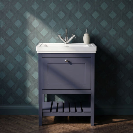 [BFRY325A] Coppenhall Traditional 1 Drawer Floor Standing Vanity Unit with Basin, Choice of Size and Colour - Silo