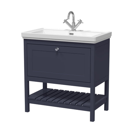 [BFRY327A] Coppenhall Traditional 1 Drawer Floor Standing Vanity Unit with Basin, Choice of Size and Colour - Cutout