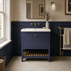 [BFRY327K] Coppenhall Contemporary 1 Drawer Floor Standing Vanity Unit - Choice of Size and Colour - Silo