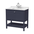 [BFRY327WS1] Balterley Rye Bathroom Floor Standing 1 Drawer Vanity & Single Bowl 1 Tap Hole Marble Top, Indigo Blue/White, 800mm - Cutout