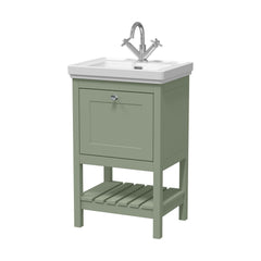 [BFRY823A] Coppenhall Traditional 1 Drawer Floor Standing Vanity Unit with Basin, Choice of Size and Colour - Cutout