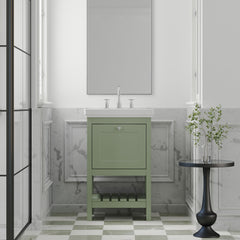 [BFRY823B] Balterley Rye Traditional Bathroom 1 Soft Close Drawer Floor Standing Vanity Unit Basin, Fern Green, 531mm - Lifestyle 1