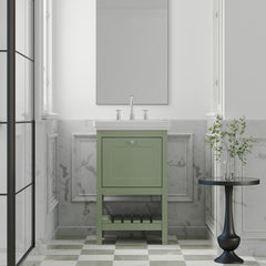 [BFRY823B] Coppenhall Traditional 1 Drawer Floor Standing Vanity Unit with 3 Tap Hole Fireclay Basin, Choice of Size and Finish