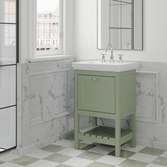 [BFRY823B] Balterley Rye Traditional Bathroom 1 Soft Close Drawer Floor Standing Vanity Unit Basin, Fern Green, 531mm - Lifestyle 3