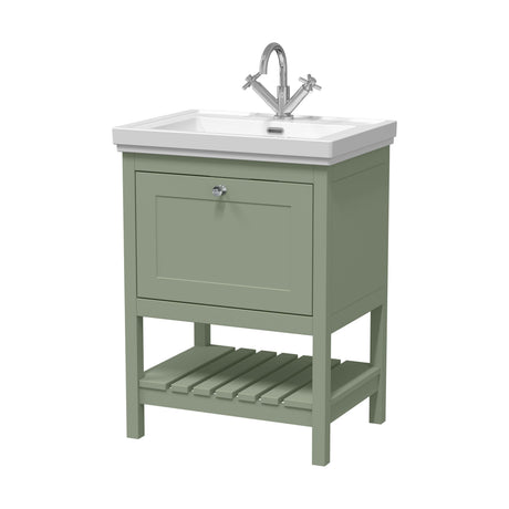 [BFRY825A] Coppenhall Traditional 1 Drawer Floor Standing Vanity Unit with Basin, Choice of Size and Colour - Cutout