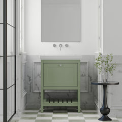 [BFRY825H] Balterley Rye Traditional Bathroom 1 Soft Close Drawer Floor Standing Vanity Unit Basin, Fern Green, 630mm - Lifestyle 1