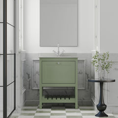 [BFRY825WS1] Coppenhall Traditional 1 Drawer Floor Standing Vanity Unit with Marble Worktop, Choice of Size and Finish