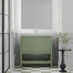 [BFRY827A] Coppenhall Traditional 1 Drawer Floor Standing Vanity Unit with Basin, Choice of Size and Colour