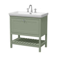 [BFRY827B] Balterley Rye Traditional Bathroom 1 Soft Close Drawer Floor Standing Vanity Unit Basin, Fern Green, 830mm - Cutout