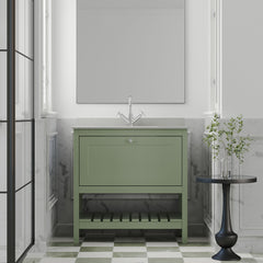 [BFRY827WS1] Coppenhall Traditional 1 Drawer Floor Standing Vanity Unit with Marble Worktop, Choice of Size and Finish