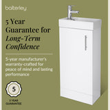 Compact Cloakroom Vanity Basin Unit, 400mm - Choice of Mount Type, Colour and Handle Finish