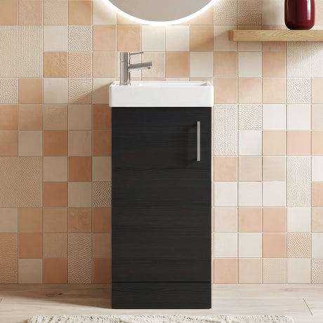 [BFSA004] Freehay Compact Cloakroom Vanity Basin Unit, 400mm - Choice of Mount Type, Colour and Handle Finish - Silo