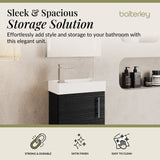 Compact Cloakroom Vanity Basin Unit, 400mm - Choice of Mount Type, Colour and Handle Finish