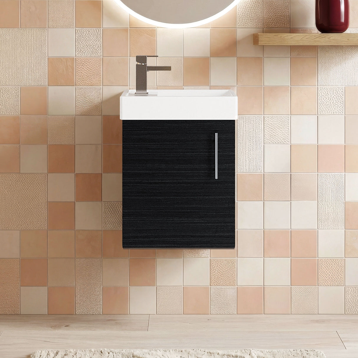 [BFSA010] Freehay Compact Cloakroom Vanity Basin Unit, 400mm - Choice of Mount Type, Colour and Handle Finish - Silo